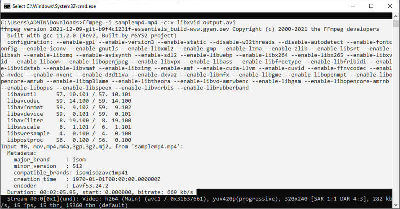 FFmpeg MP4変換