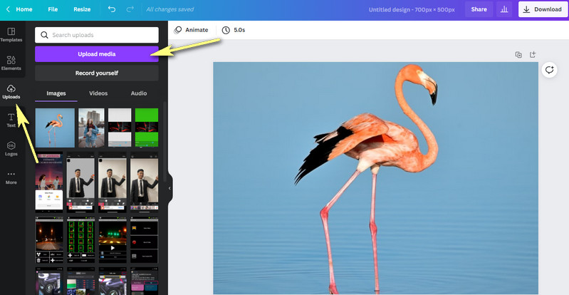 Canva 写真アップロード
