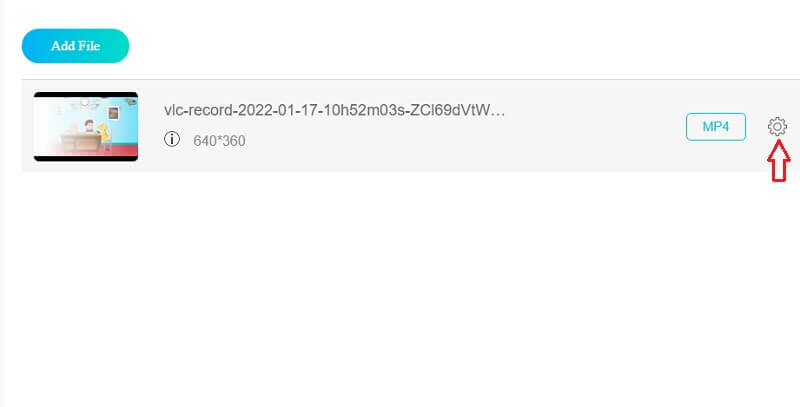 設定をクリック（Vidmore オンライン）