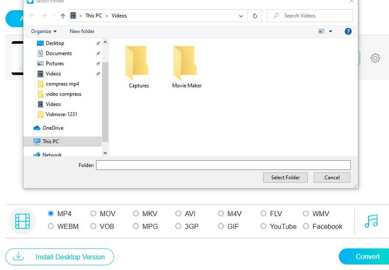 オンラインで圧縮（Vidmore）