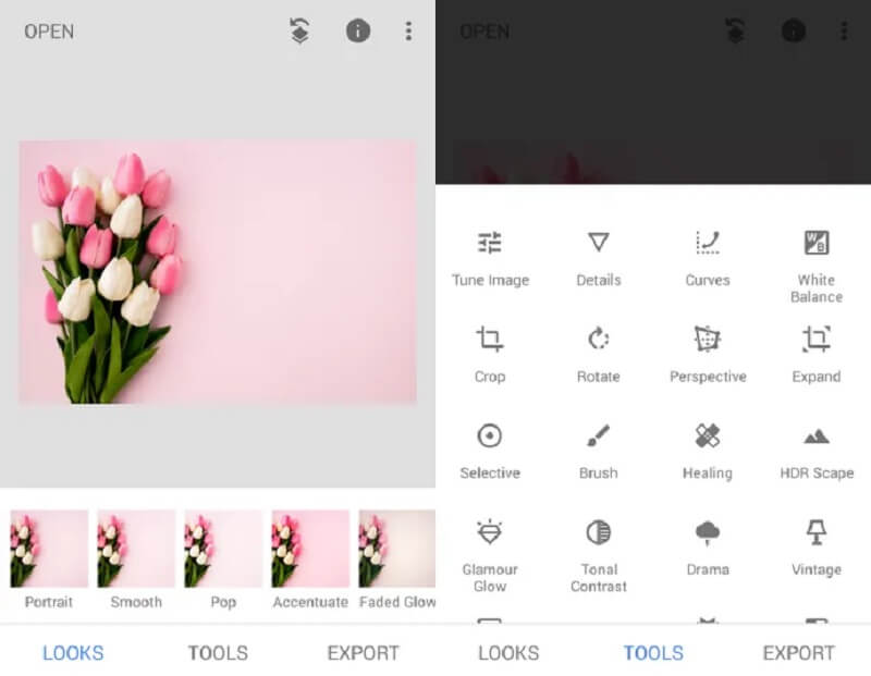 Snapseed で背景画像を編集