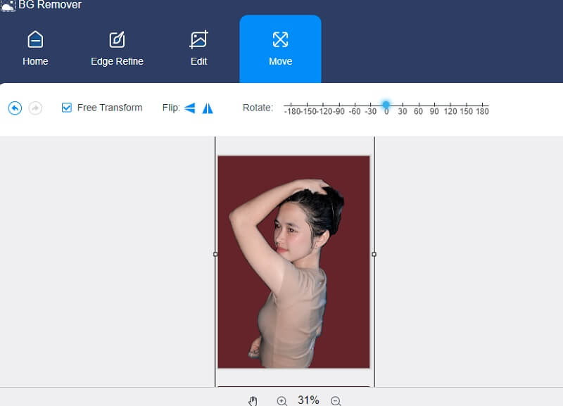 Vidmore Background Remover で塗りつぶしと回転