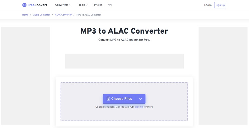 FreeConvert MP3 から ALAC へ