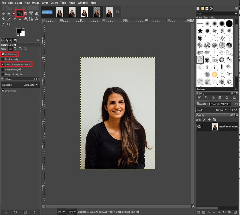 GIMP ファジーツール