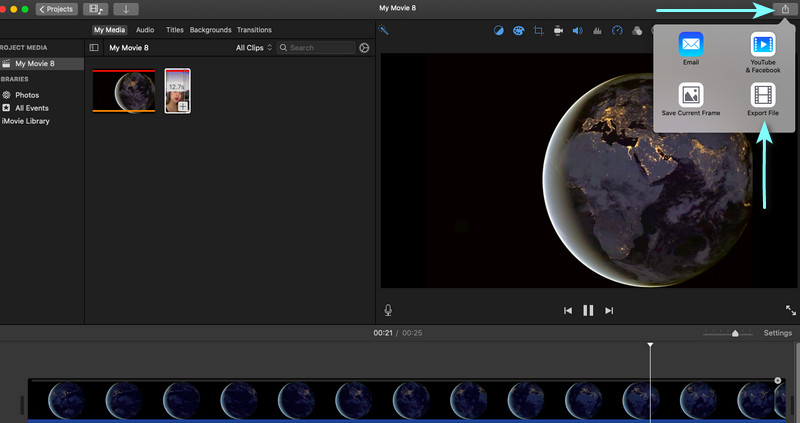 iMovie の書き出しオプション