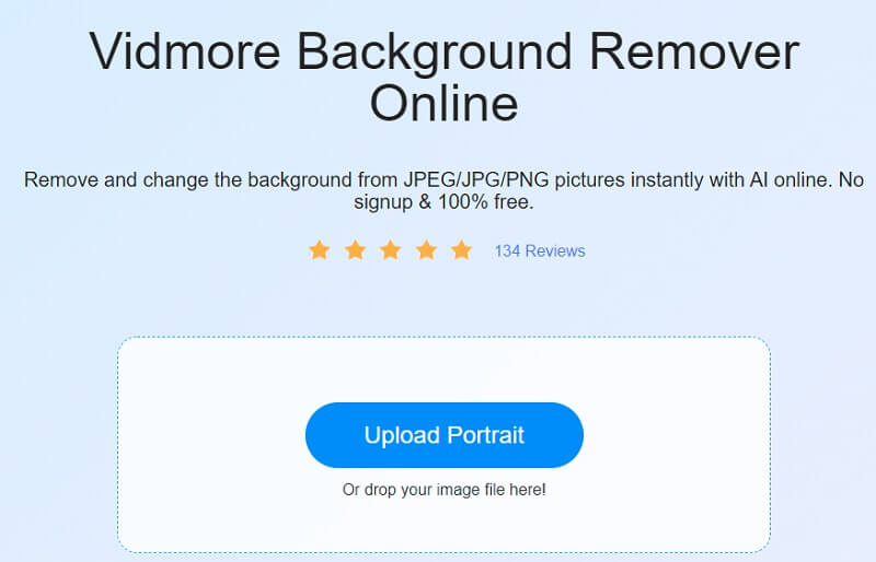 Vidmore Background Remover Online を起動