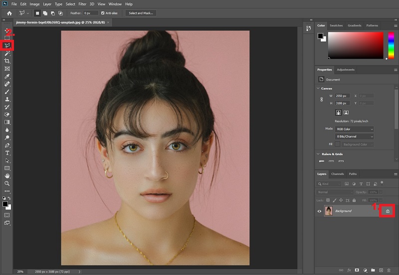 Photoshop 多角形選択ツール（Polygonal Lasso）