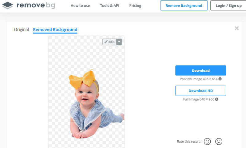 Removebg インターフェース