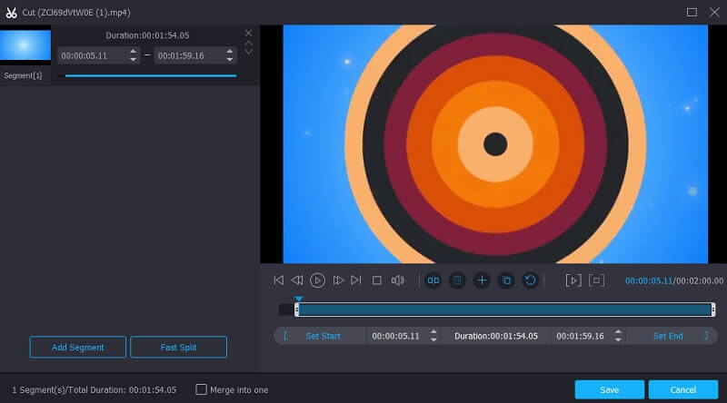ファイルをトリミングする（Vidmore）