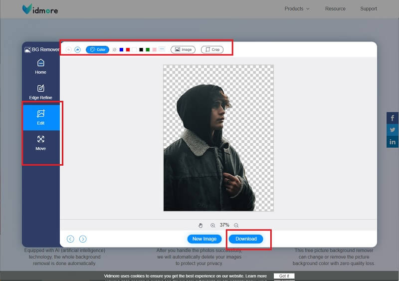 Vidmore 出力を保存
