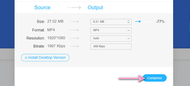 オンラインで動画を圧縮