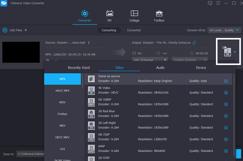 プロフィール画面へ移動 Vidmore