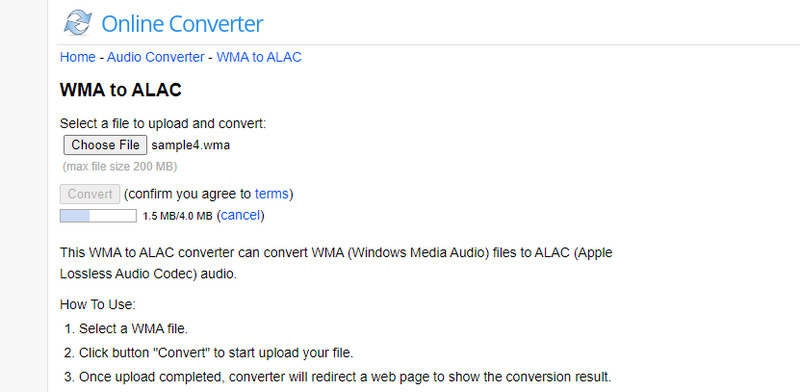 Online Converter のインターフェース