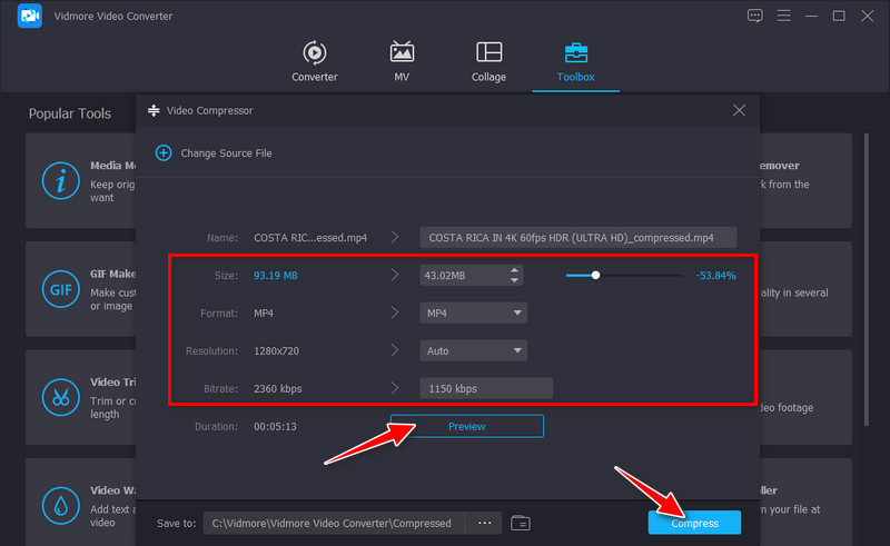 動画の圧縮を開始