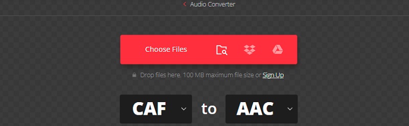 CAFからAACへ Convertio