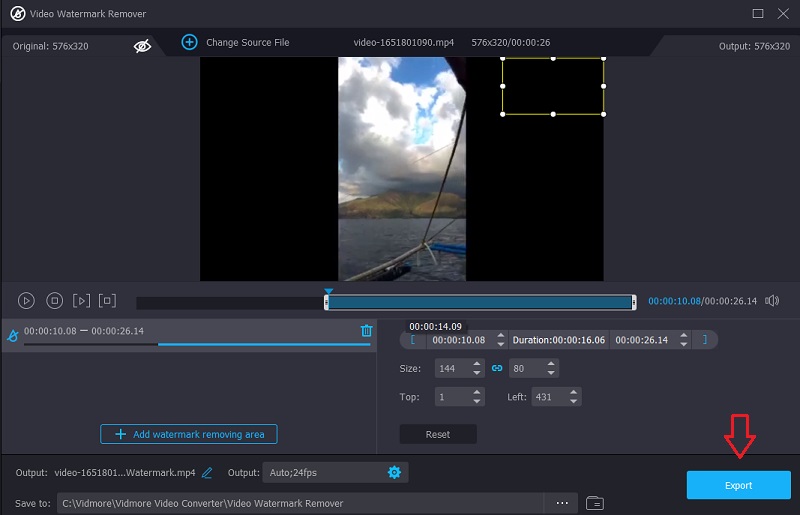Vidmoreで動画を書き出す