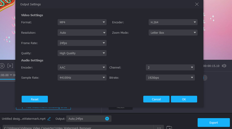 動画の出力を保存