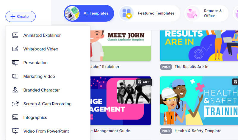 動画カテゴリを選択