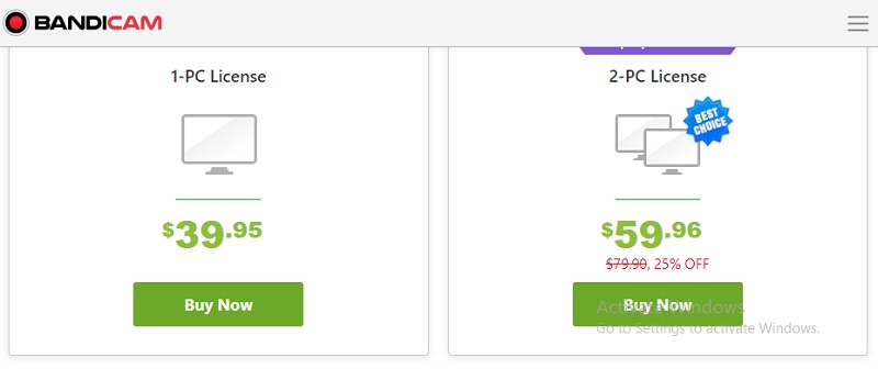 Bandicamプレミアム版の登録