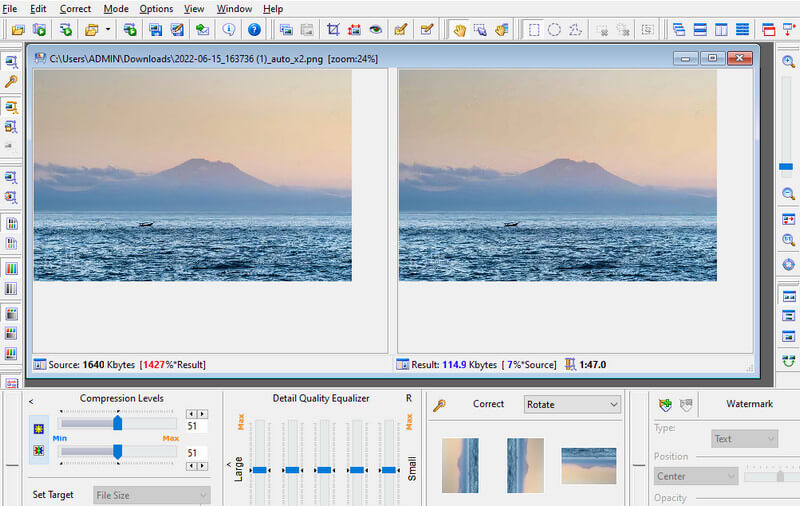 JPEG Compressor インターフェース