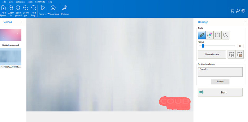 Remove Logo Now のインターフェース