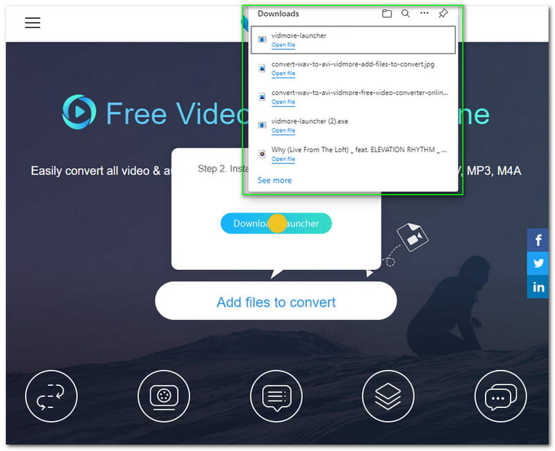 WAVをAVIに変換　Vidmore「Download」
