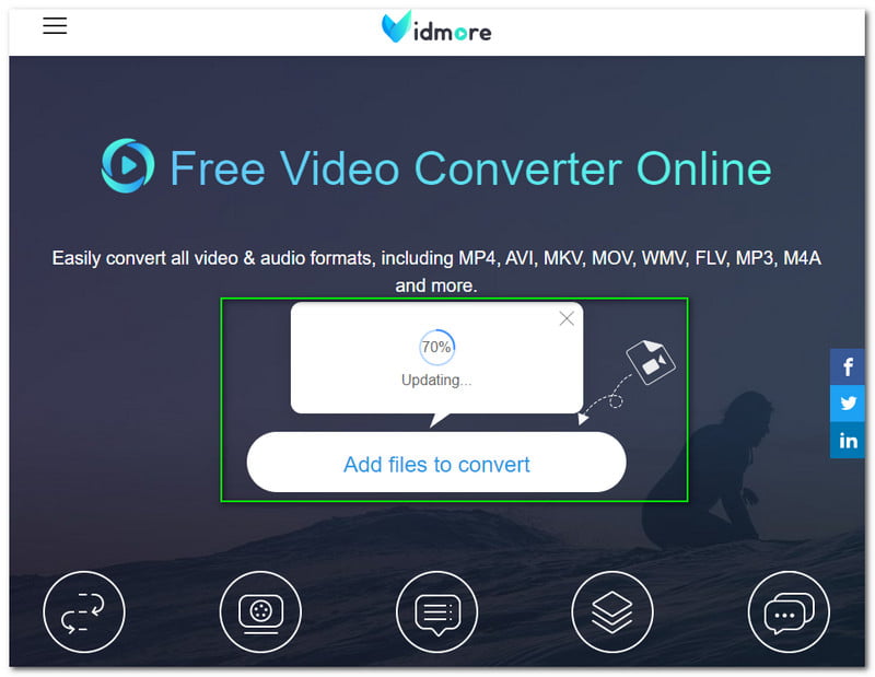WAVをAVIに変換　Vidmore「Updating」