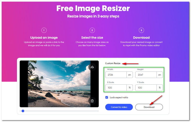 FastStone Photo Resizer の代替：Promo Free Image Resizer