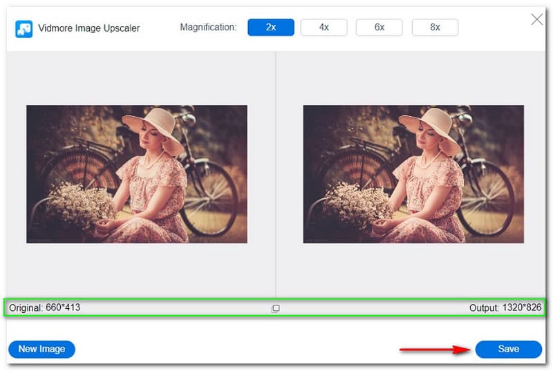 FastStone Photo Resizer の代替：Vidmore 無料オンライン画像アップスケーラー
