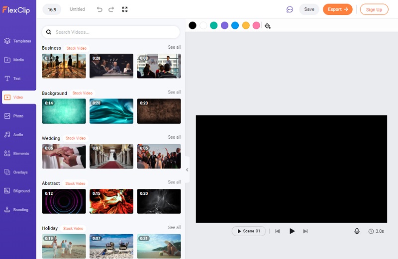 タイムラプス編集ソフト FlexClip