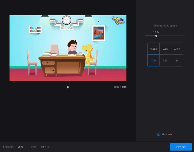 Clideo でスローダウン