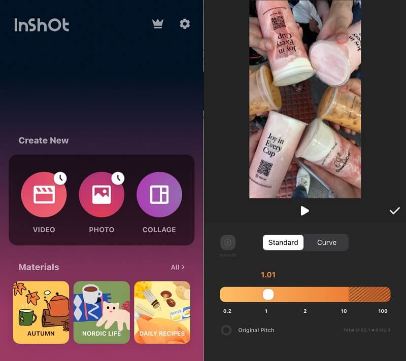 InShot 速度調整