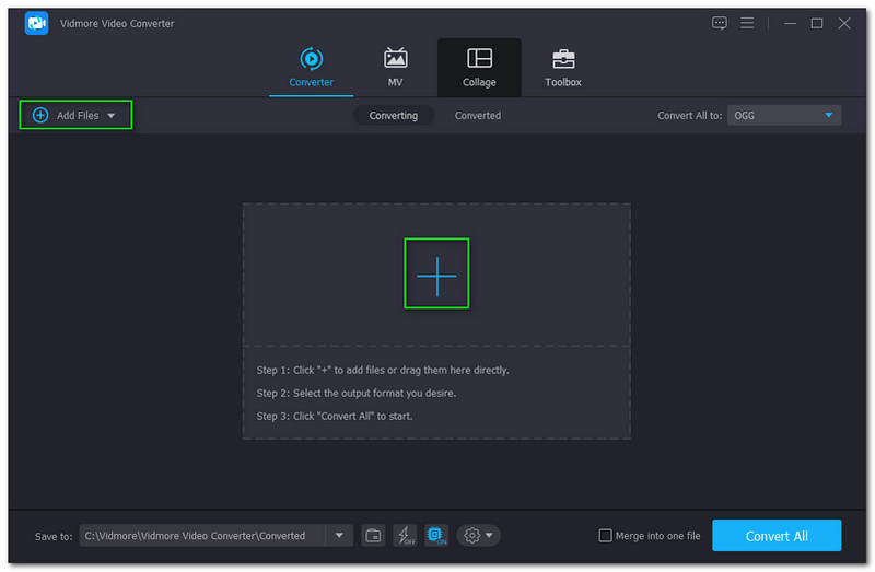 WAV to WEBM Vidmore Video Converter ファイル追加 プラスアイコン