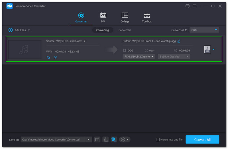 WAV to WEBM Vidmore Video Converter 追加済みファイル