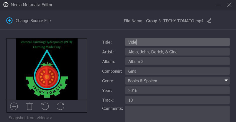 メタデータを削除