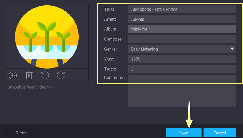 オーディオブックのタグを編集