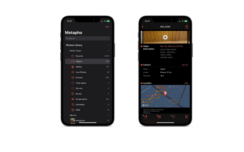 Metapho でメタデータを確認