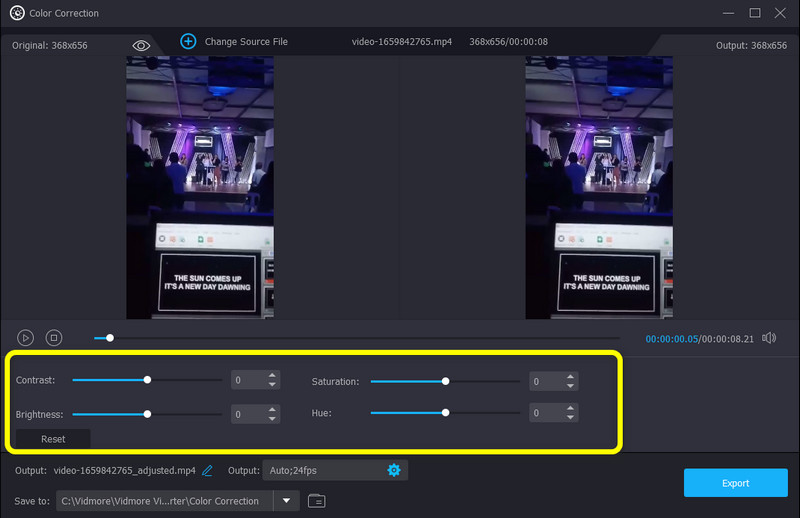 動画パラメーターを調整