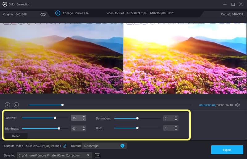 動画を明るくする 明るさを調整