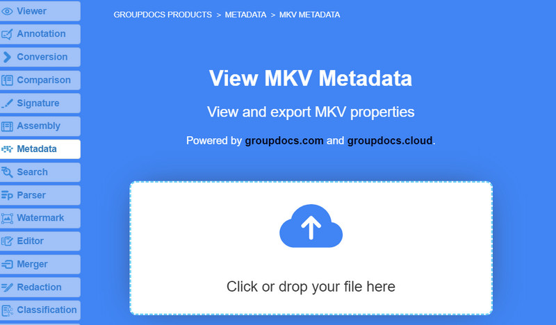 GroupDocs MKV メタデータエディター