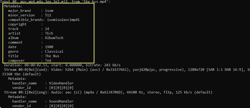 メタデータ表示