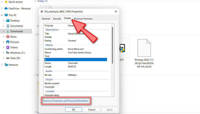 ［詳細］タブを開く