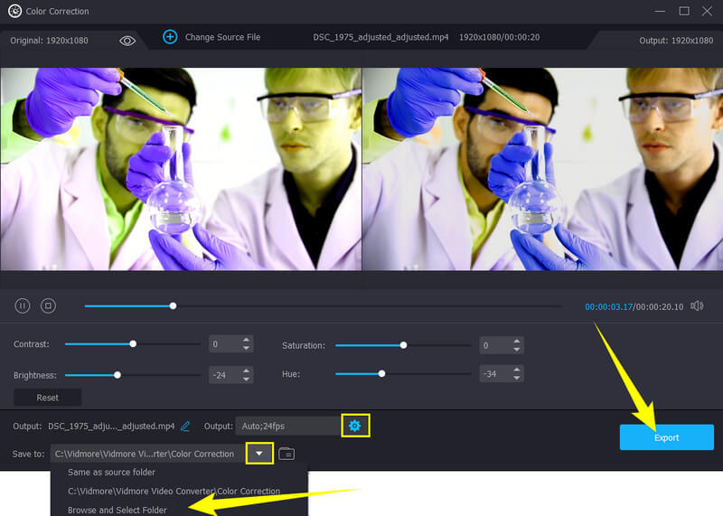 動画ファイルの書き出し先オプション