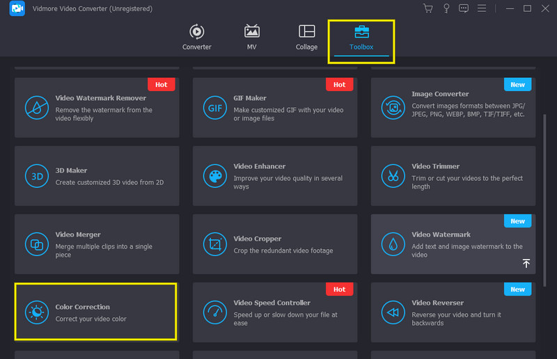 Vidmore 色補正セレクション