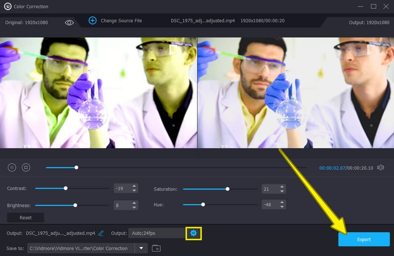 Vidmore ビデオ出力を書き出す