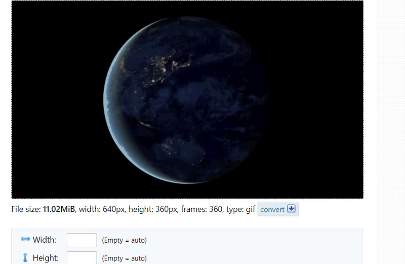 EZGIF GIFリサイズツール