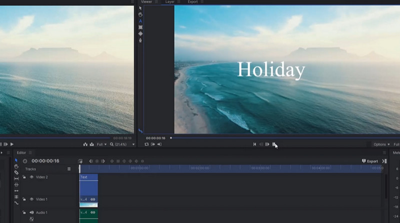 HitFilm テキスト追加