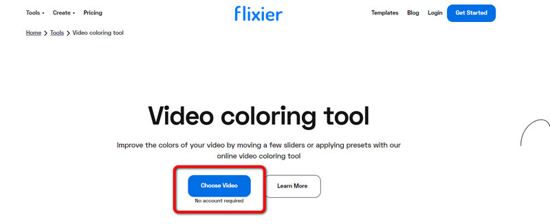 「Choose Video」ボタンを選択