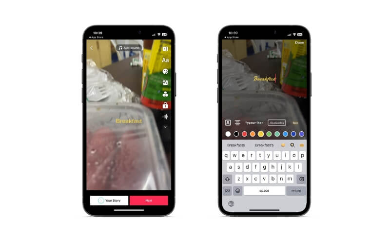 TikTok テキスト追加