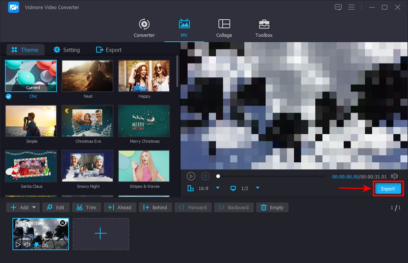 動画ファイルを書き出し　動画をぼかす